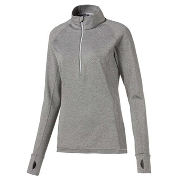 NEW PUMA Women's LARGE Rotation 1/4 Zip Pullover Heather Gray - Picture 1 of 5